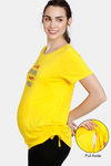 Coucou Bamboo Cotton Maternity & Nursing Top - Vibrant Yellow — thumbnail 1